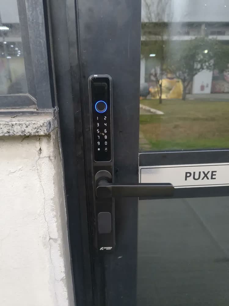 foto de Fechadura Digital FD11 Externa Jwcom Tuya WiFi IP66 Embutir Biométrica Porta