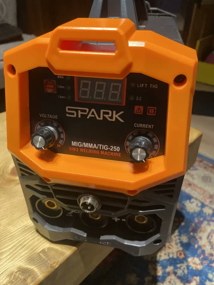 foto de Máquina Solda Mig Tig Arco 250a Sem Gás + Rolo De Arame Flux Cinza 220v