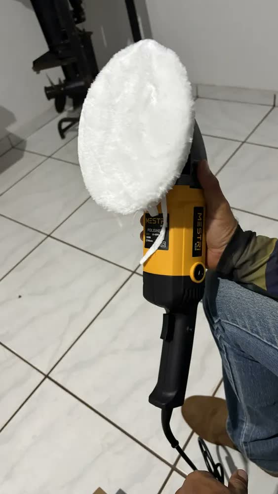 foto de Politriz Lixadeira Angular Elétrica Automotiva 1300w polir polidora Profissional Mestri M-226