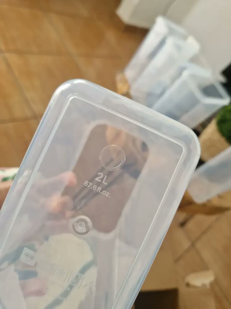 foto de Vie Idéale Kit 16 Potes Herméticos Mantimentos Quadrado Cozinha Tampa Trava