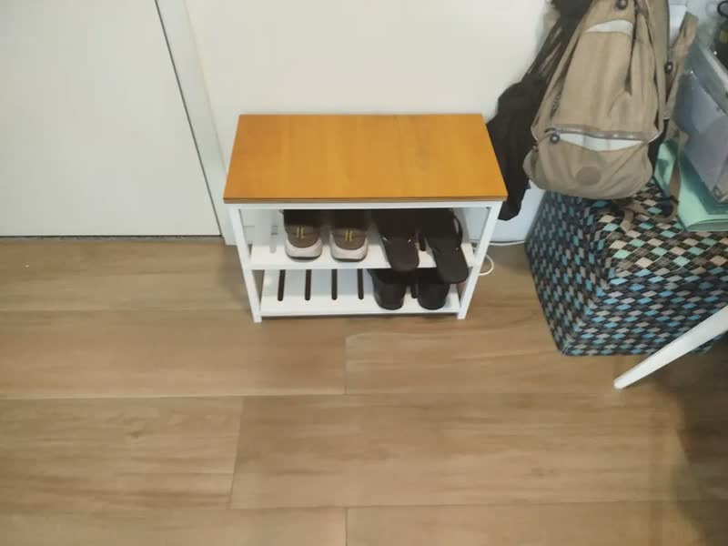 foto de Sapateira Banco Industrial Love Loft Ferro e Madeira Branco 60cm Com Assento