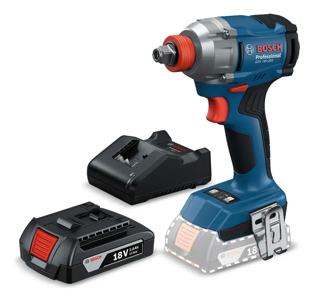 Parafusadeira E Chave De Impacto 1/2 Gdx 18v-285 Brushless Azul/vermelho 1 Bateria E Carregador Bosch