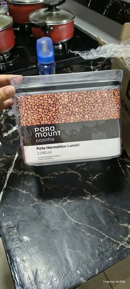 foto de Pote Hermético Lumini 2kg Feijão/arroz Moderno Transparente