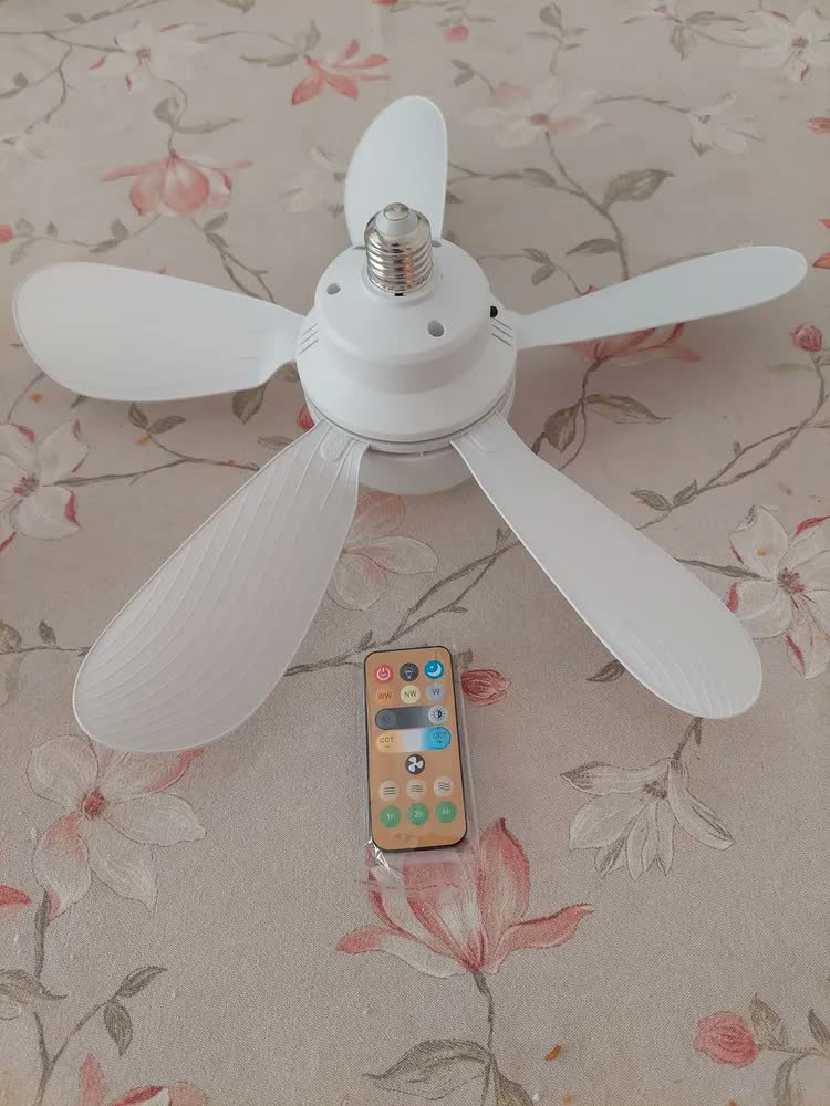 foto de Ventilador Teto E27 Lâmpada Led Silencioso 45 80w 45 Cm 80w