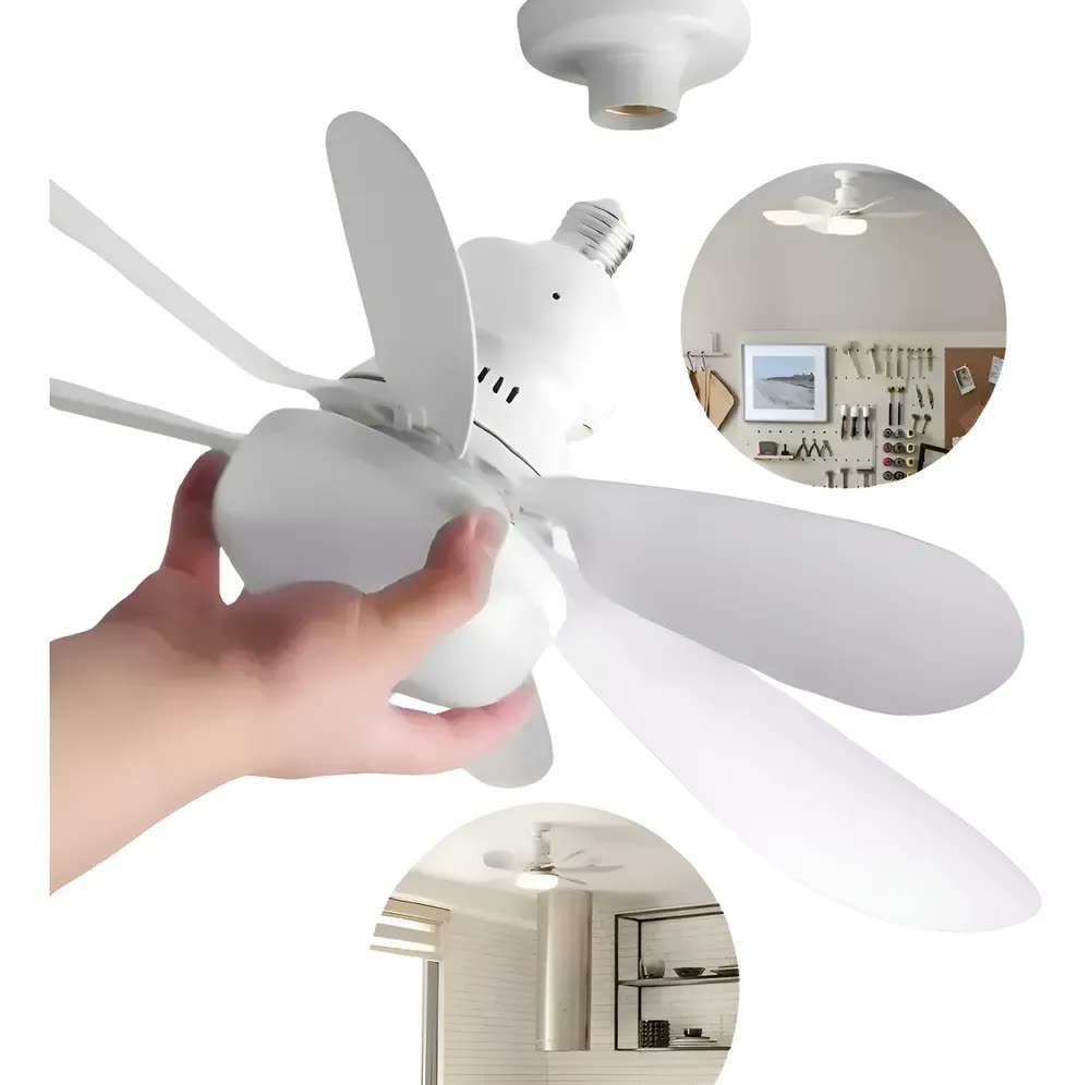 foto de Ventilador Teto E27 Lâmpada Led Silencioso 45 80w 45 Cm 80w