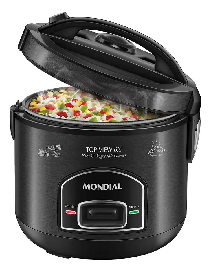 Panela Elética Top View 6X Mondial Black Inox 500W PE-30-6X