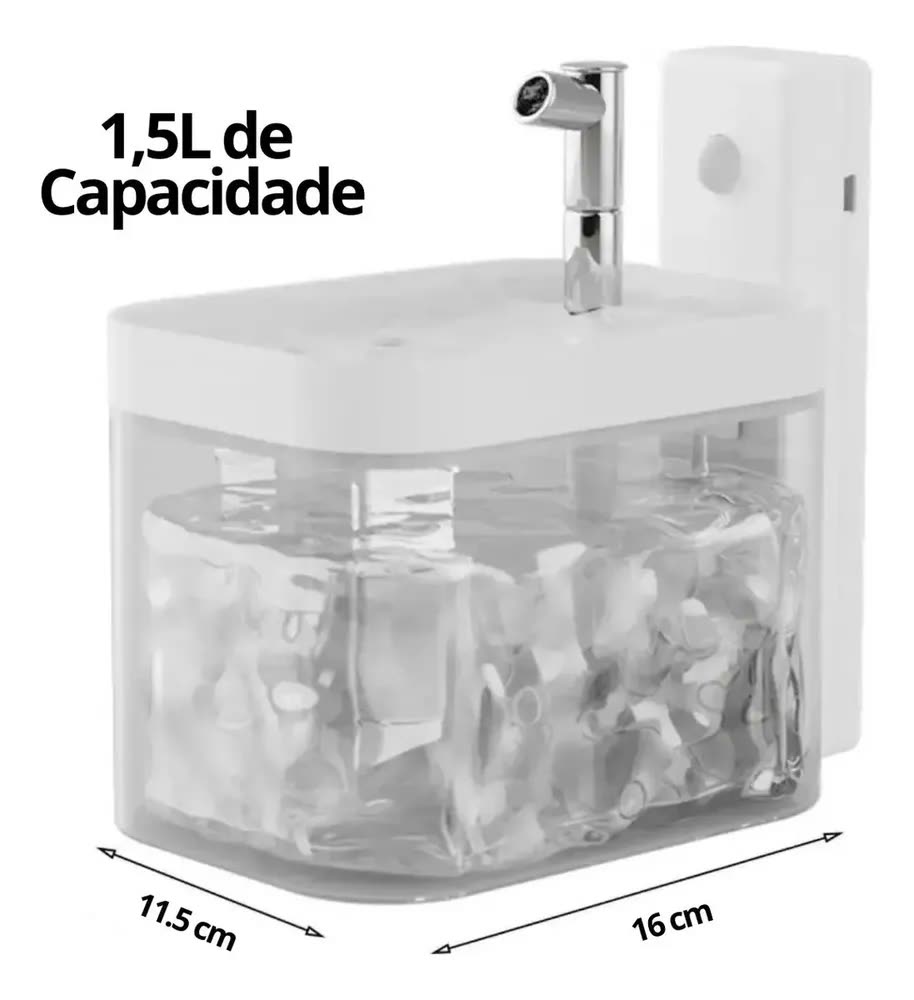 Bebedouro Fonte Automático Cães Gatos Com Sensor E Sem Fio Cor Branco