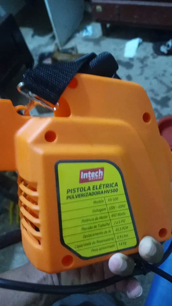 foto de Pistola Pulverizadora Para Pintura Elétrica Intech Laranja