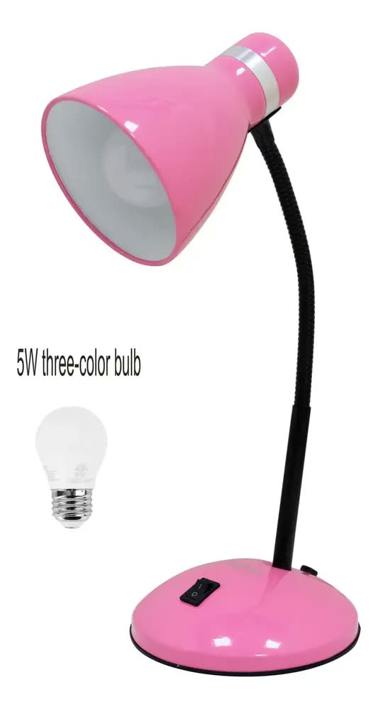 Luminária De Mesa Dapon Dp201 Abajur Articulada Flexível Rosa