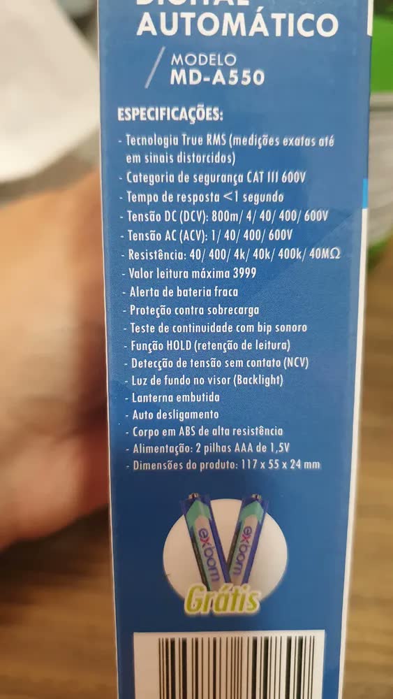 foto de Multímetro Digital Automático MD-A550 Exbom