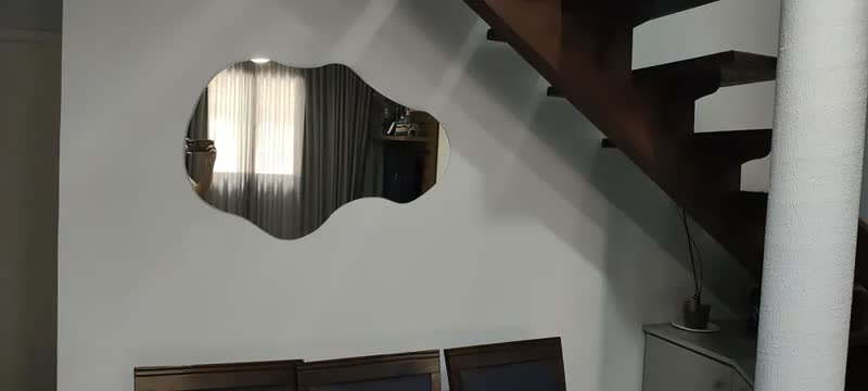 foto de Espelho Orgânico Lopazzi 90x60cm Banheiro Lavabo Grande Design Moderno Luxo Decorativo Sala Quarto Vidro Cristal Lapidado Premium Com Suporte De Fixação E Fita Dupla Face Estilo Pinterest Original
