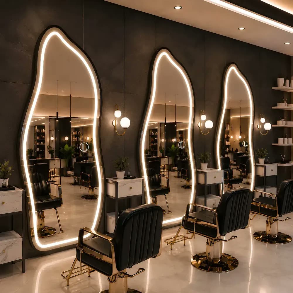 foto de Espelho 170x70 Led Loja Grande Corpo Inteiro Moldura Bivolt Moldura Preto