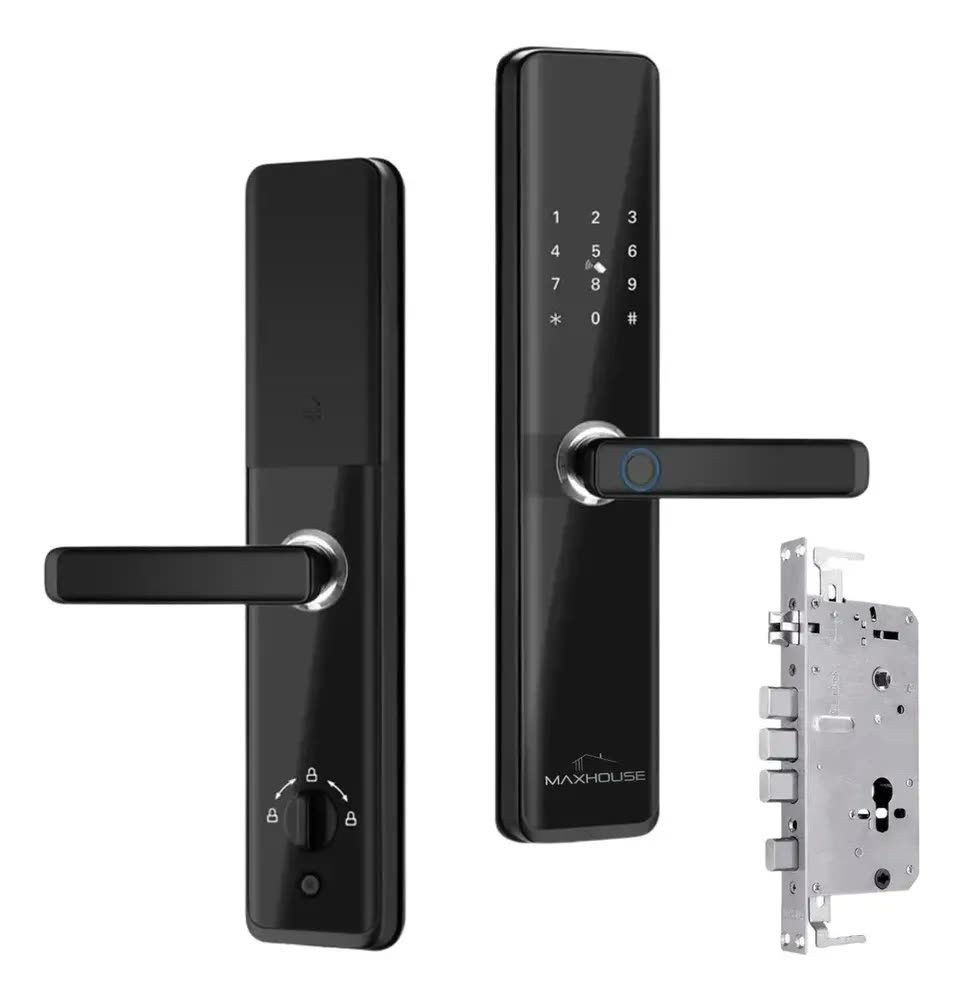 foto de Fechadura Eletrônica Digital Nfc Smart Lock Maxhouse Preta