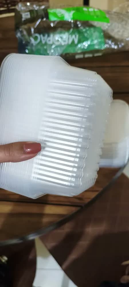 foto de 24 Marmitas 500ml Comida Fitness Pote Descartável Retangular Plástico Freezer Microondas Com Tampas - Mtones