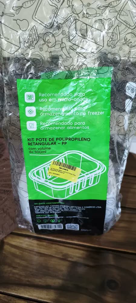 foto de 24 Marmitas 500ml Comida Fitness Pote Descartável Retangular Plástico Freezer Microondas Com Tampas - Mtones