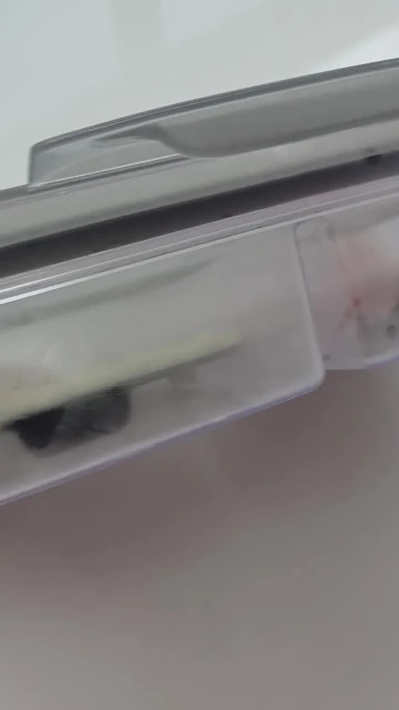 foto de Porta Frios Hermético 2 Divisões Organizador Geladeira Bpa Free Acrílico Transparente Fumê