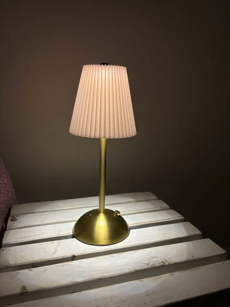 foto de Luminária Mesa Abajur Led Touch Recarregável Usb Barra Led Sensor Sem Fio 3 Cor Rosa Yesop