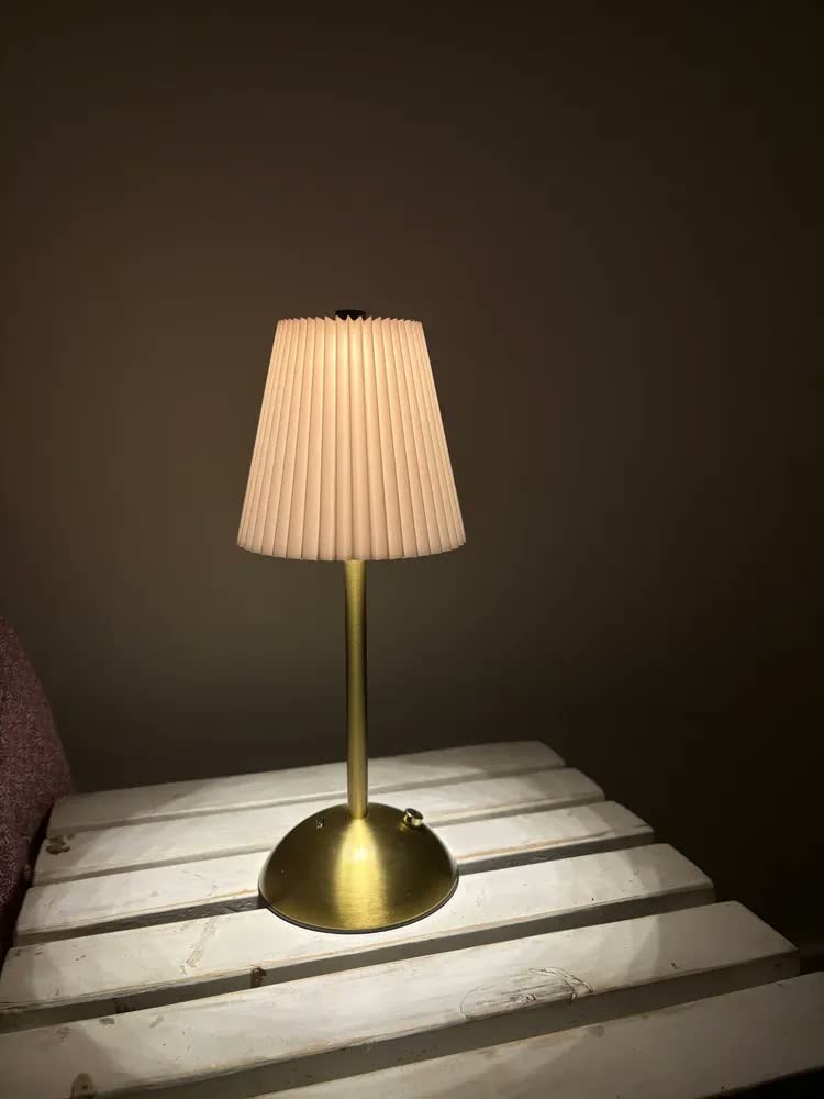 foto de Luminária Mesa Abajur Led Touch Recarregável Usb Barra Led Sensor Sem Fio 3 Cor Rosa Yesop