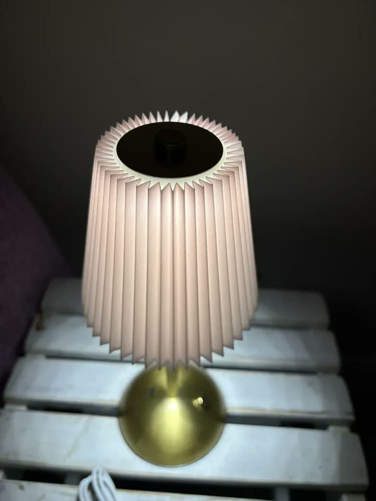 foto de Luminária Mesa Abajur Led Touch Recarregável Usb Barra Led Sensor Sem Fio 3 Cor Rosa Yesop