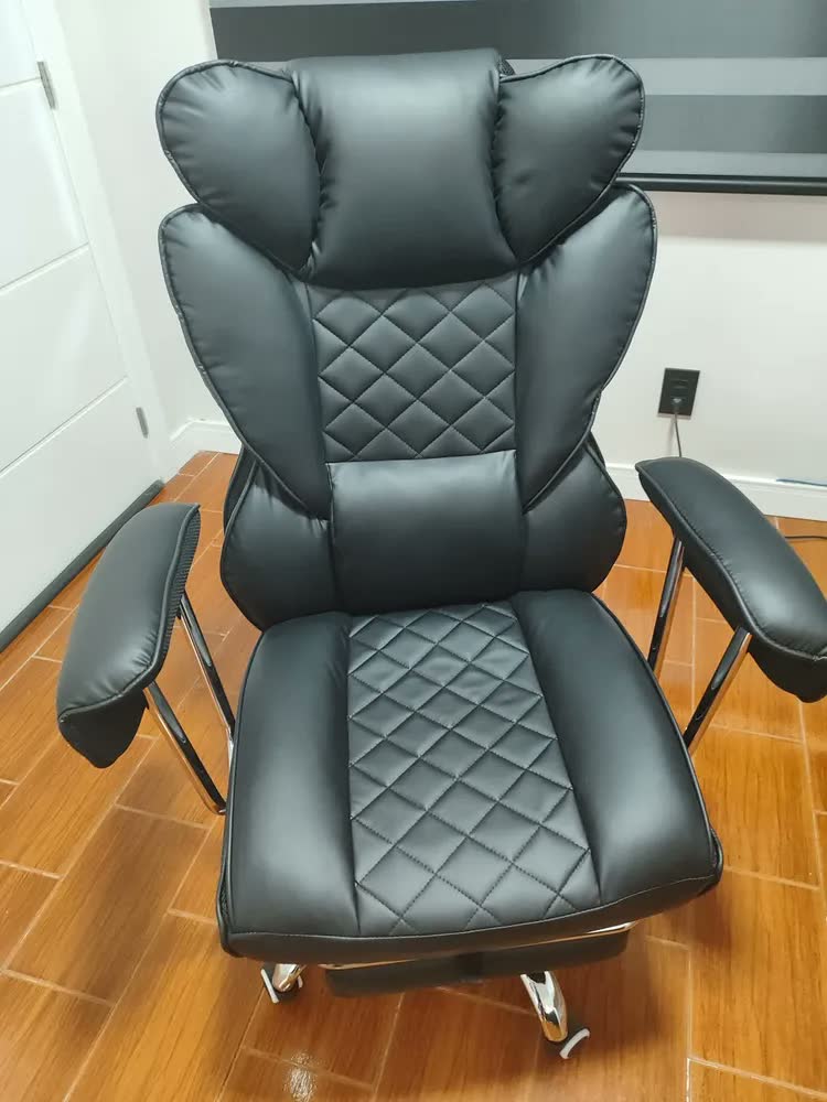 foto de Cadeira De Escritorio Poltrona Luxemburgo Gamer Ergonômica Couro Sintético Tecnológica Com Molas Ensacadas Reclinável Suporte Lombar Apoio De Pés E Braços Macio Resistente Suporta 200kg Luvinco