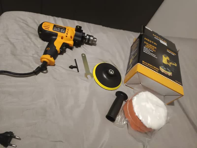 foto de Politriz Lixadeira Multifunções Automotiva Profissional 50hz-60hz 5000rpm Com Mandril 5 Polegadas Furadeira Parafusadeira Mestri M-201