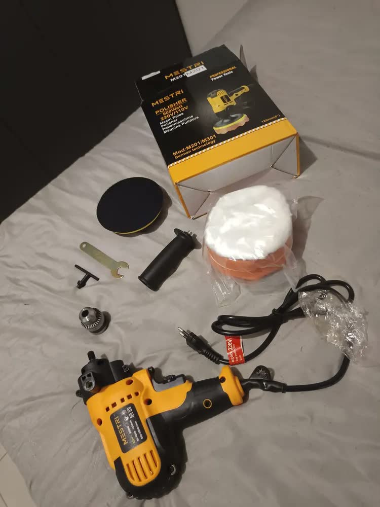 foto de Politriz Lixadeira Multifunções Automotiva Profissional 50hz-60hz 5000rpm Com Mandril 5 Polegadas Furadeira Parafusadeira Mestri M-201