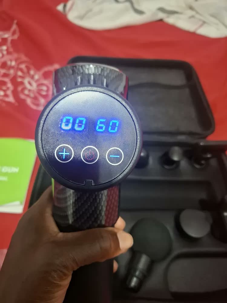 foto de Massageador Pistola Liberação Miofascial Muscular Carbono Preto