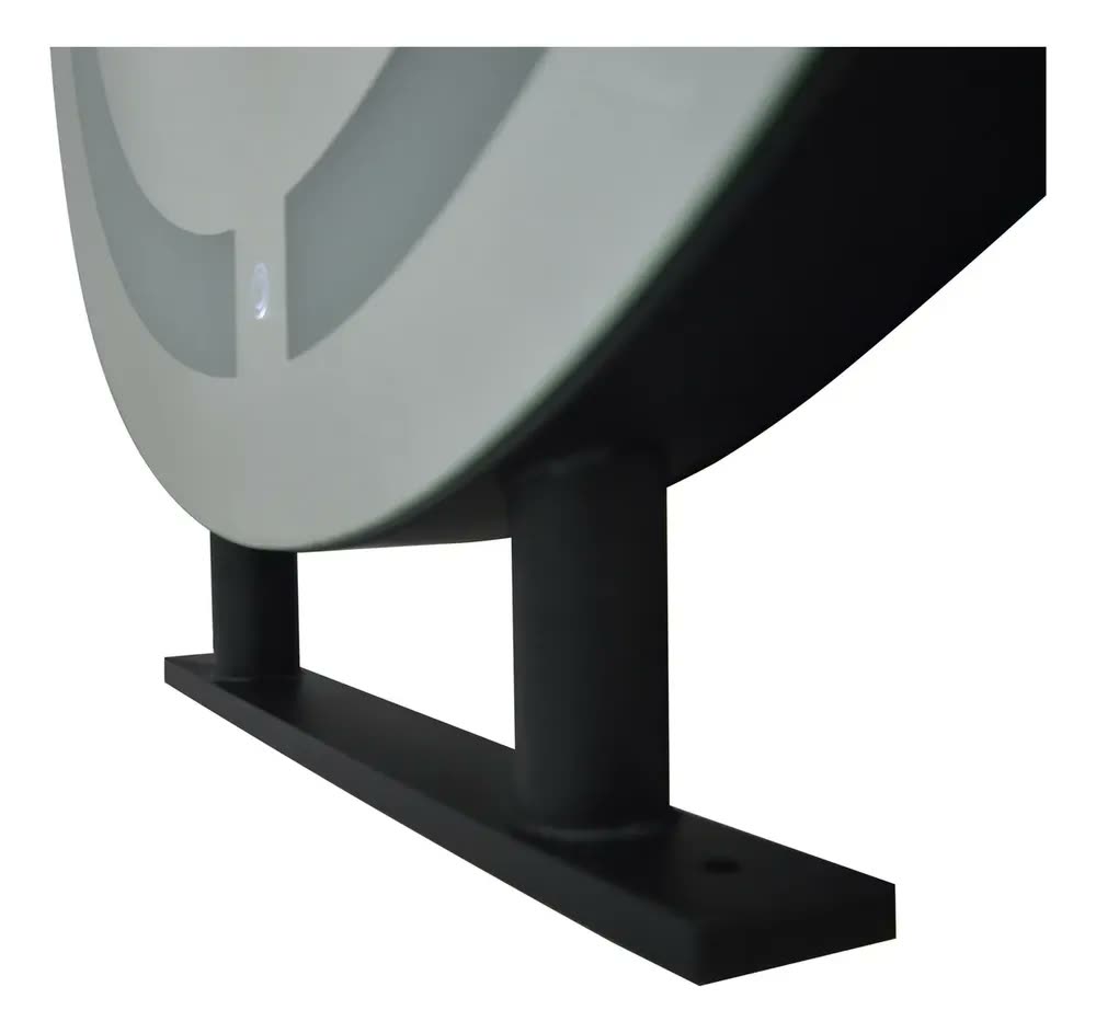 foto de Espelho Redondo Bancada Simples 60cm Premium Luxo Maquiagem Moldura Preto