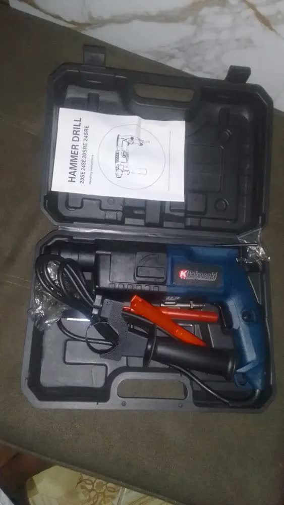 foto de Perfurador Rompedor 5k Impacto 1000w Rotativo Allmind Azul Profissional Obras Modo Parafusadeira Potente Furadeira Com Acessórios Reversível Rotação Mandril Parede