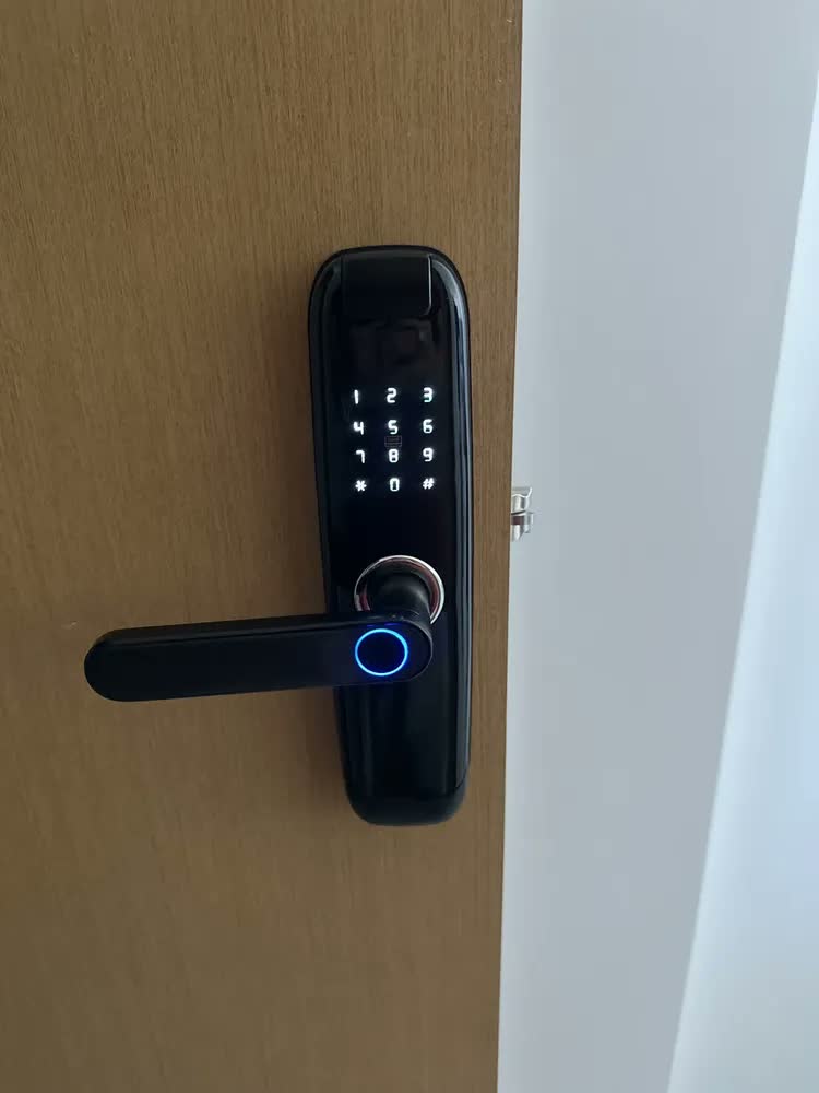 foto de Fechadura Eletronica Digital Biometria Com Câmera+wi-fi Tuya,senhas Únicas Remotas E Desbloqueio Nfc Para Apartamentos, Hotéis E Residências