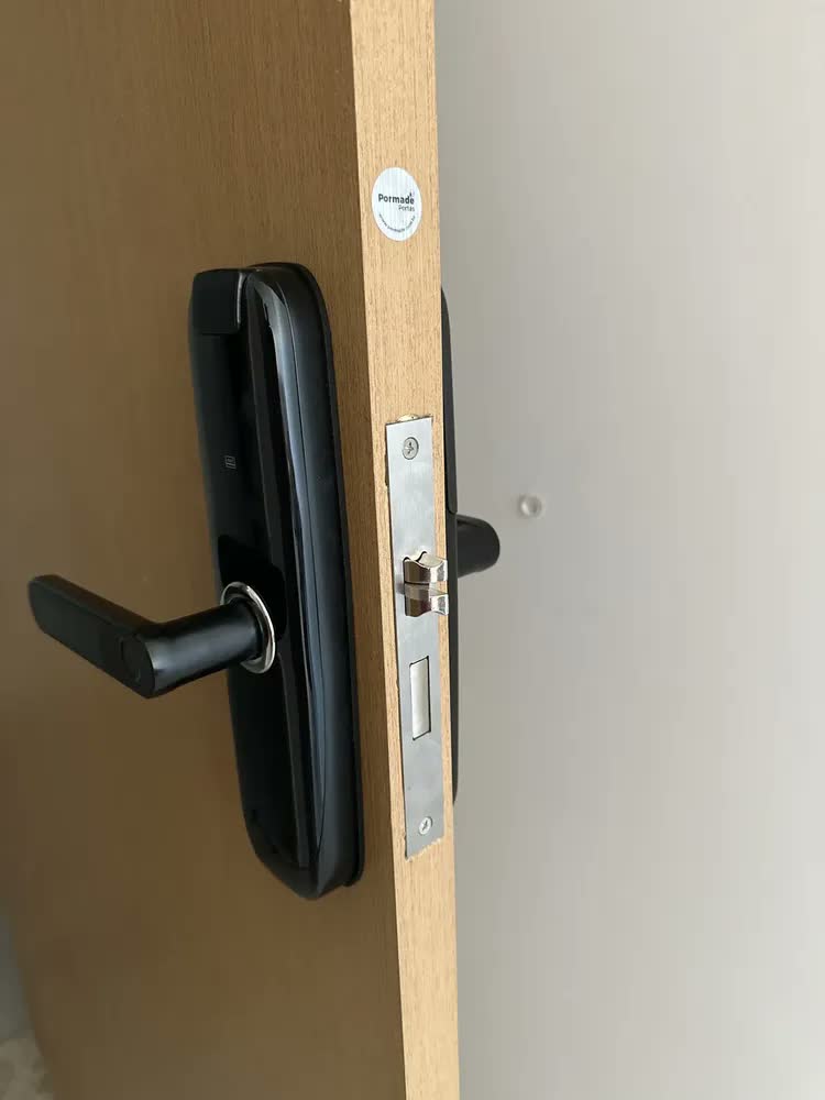 foto de Fechadura Eletronica Digital Biometria Com Câmera+wi-fi Tuya,senhas Únicas Remotas E Desbloqueio Nfc Para Apartamentos, Hotéis E Residências
