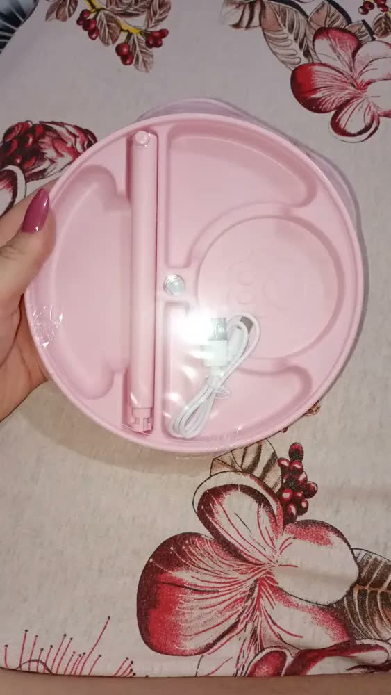 foto de Espelho Branco Maquiagem Led Luz Natural Sensor Touch Brilho Ajustável Bateria Recarregável Base Porta Maquiagens Profissional Bancada Penteadeira Compacto Luxo Portátil Organizador