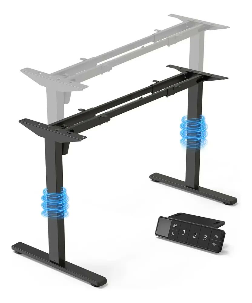 foto de Estrutura De Mesa Elétrica Ergonômica C/ Regulagem Altura BlackAir Cor Preto