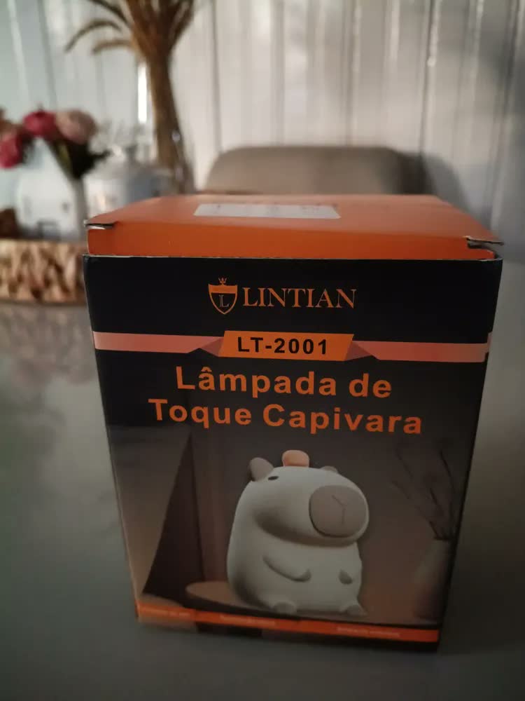foto de Luminária Capivara Abajur De Mesa Decorativa Para Quarto Infantil Led Toque Touch Luzes Noturna Recarregável Silicone Muda De Cor Presente Criança Cupula Luz Amarela Relaxante Dormir Bivolt Art Light