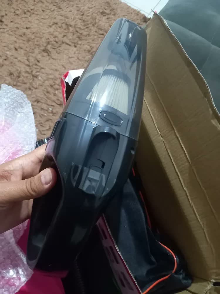 foto de Aspirador De Pó Portátil Carro Automotivo 120W 9000PA +2 Filtro + Bolsa + LED Sem Fio Aspirador Portátil de Pó Potente Recarregável Usb Com Acessórios Turbo 127/220V Profissional Inclui a lâmpada LED