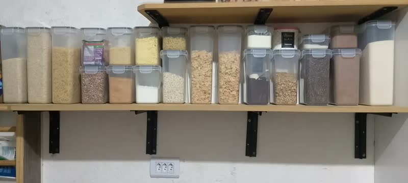 foto de Jogo 14 Potes Herméticos Organizador Mantimentos Cozinha Transparente Empilhável Com Trava De Vedação Total Armazenamento Prático Para Armário E Despensa