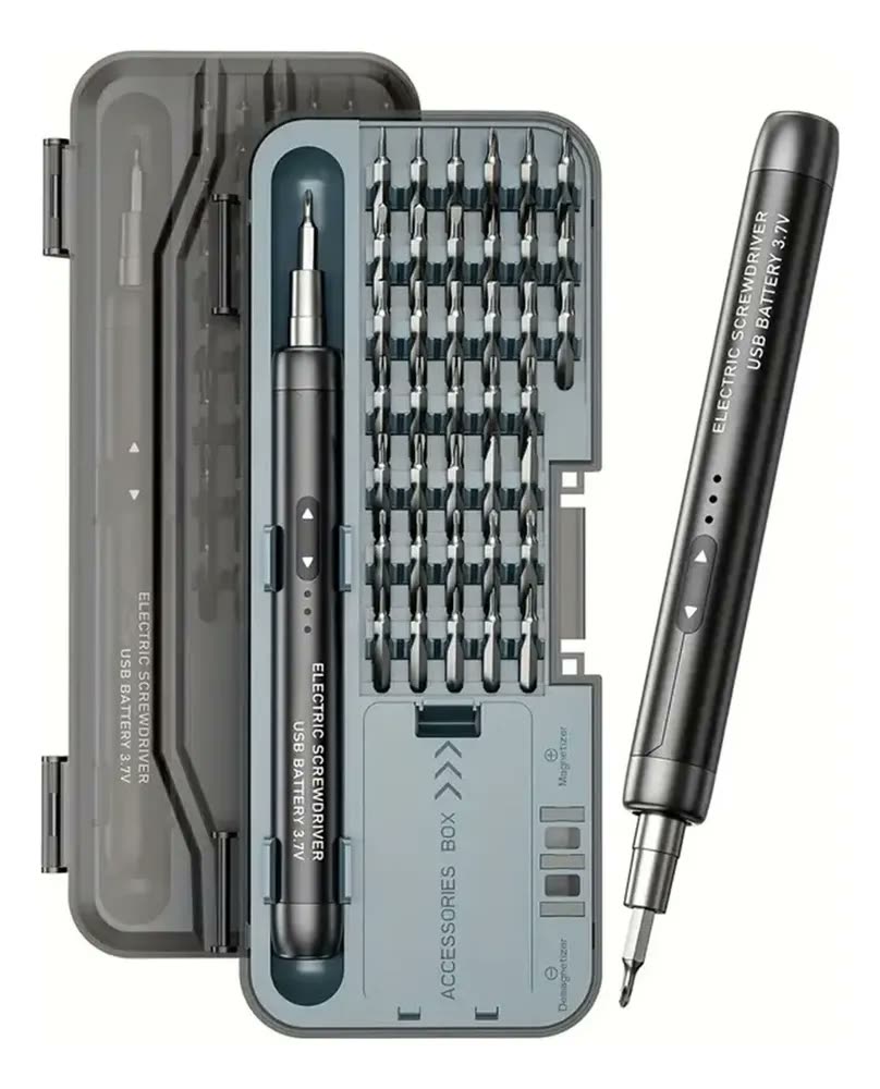 Parafusadeira Elétrica Portátil 46 em 1, para Reparo de Celular e Notebook com Bateria Recarregável