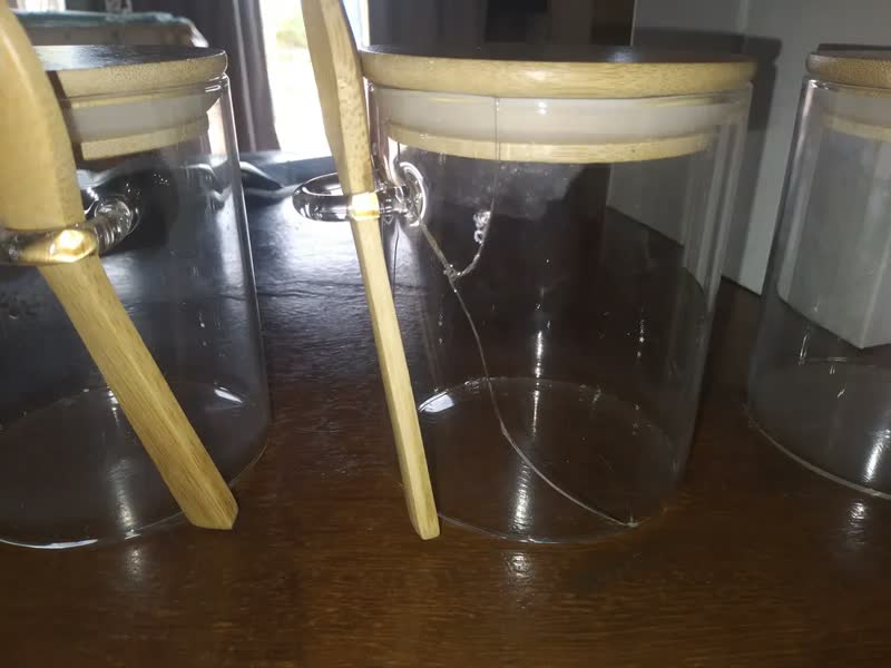 foto de Kit 3 Potes De Vidro 450ml Herméticos com Tampa e Colher de Bambu Para Mantimentos Alimentos Grãos Café Massas Cereais Cozinha Com Vedação Hermética Vidro Borossilicato Livre Bpa Transparente