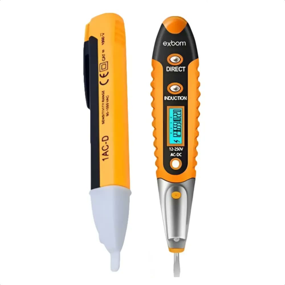 Kit Elétrica Chave Fenda Teste Digital + Caneta Detectora Tensão