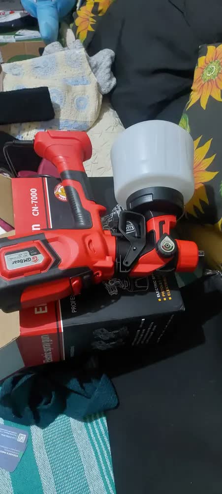 foto de Pistola de pulverização elétrica para pintura pulverizador GM Bear PF159P127 do 1.4L cor vermelho e preto 850W