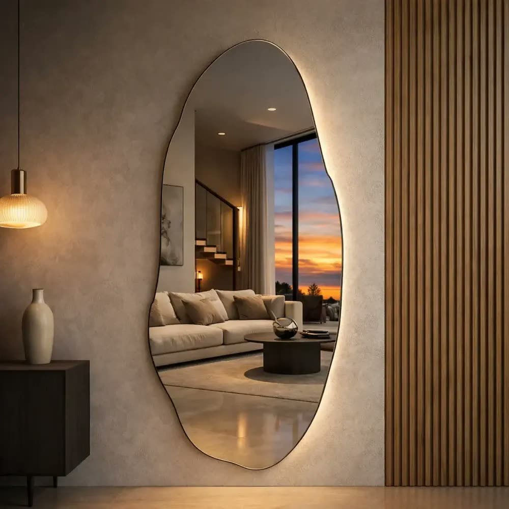 Espelho Lopazzi 110x50cm Design Moderno Luxo Vintage Sala Moldura Vênus 110cm