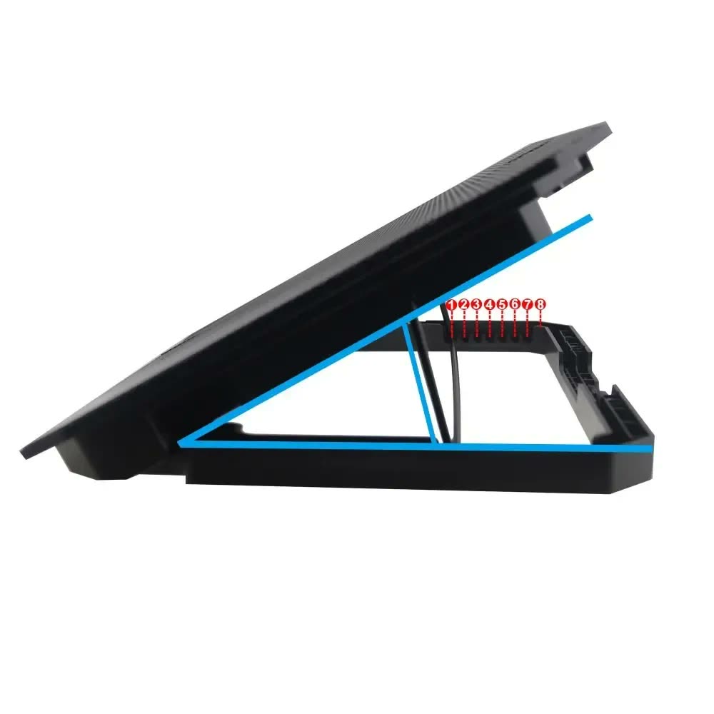 Base suporte mesa Refrigerada para Notebook 2 ventoinhas Coolers fans Suporte Para Celular Led ventilação silencioso gamer laptop 2 porta usb 8 posições