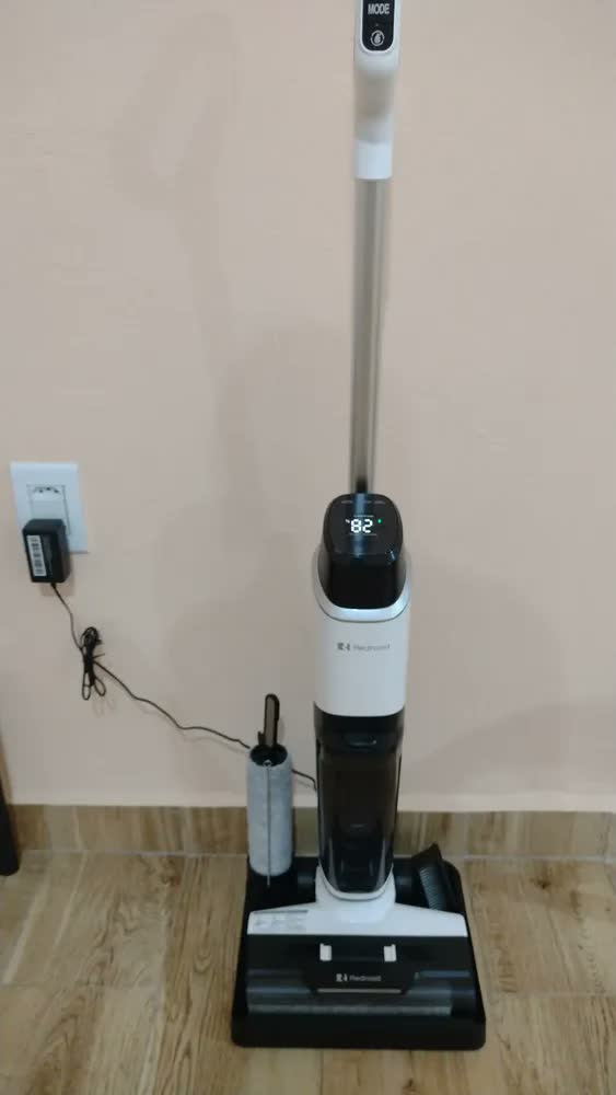 foto de Aspirador De Pó Vertical e Sem Fio Redroad W15 Seco Úmido Aspirador Vertical Passapano 200W 910ml Branco