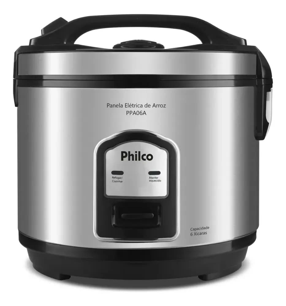 Panela De Arroz Elétrica Philco 6 Xícaras Inox 400w Ppa06a Inox