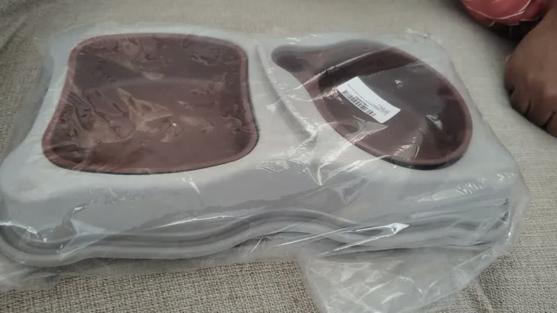 foto de Kit Comedouro Bebedouro Pet Cachorros Gatos Grande 750/550ml Cor Vermelho