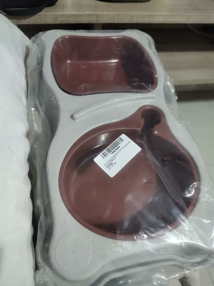 foto de Kit Comedouro Bebedouro Pet Cachorros Gatos Grande 750/550ml Cor Vermelho