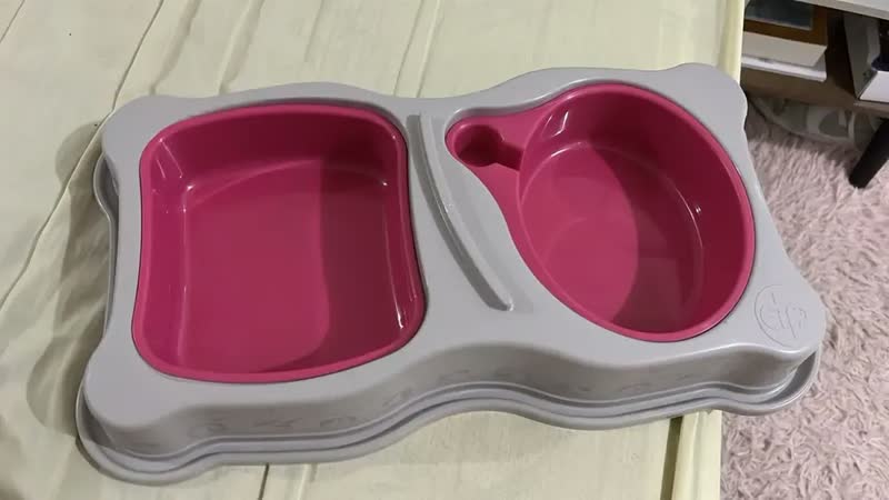 foto de Kit Comedouro Bebedouro Pet Cachorros Gatos Grande 750/550ml Cor Vermelho