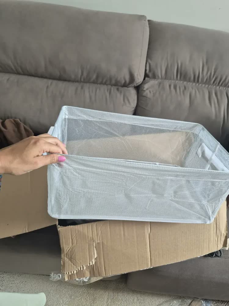 foto de Cesto Organizador Retangular Novo Século para Roupas Transparente