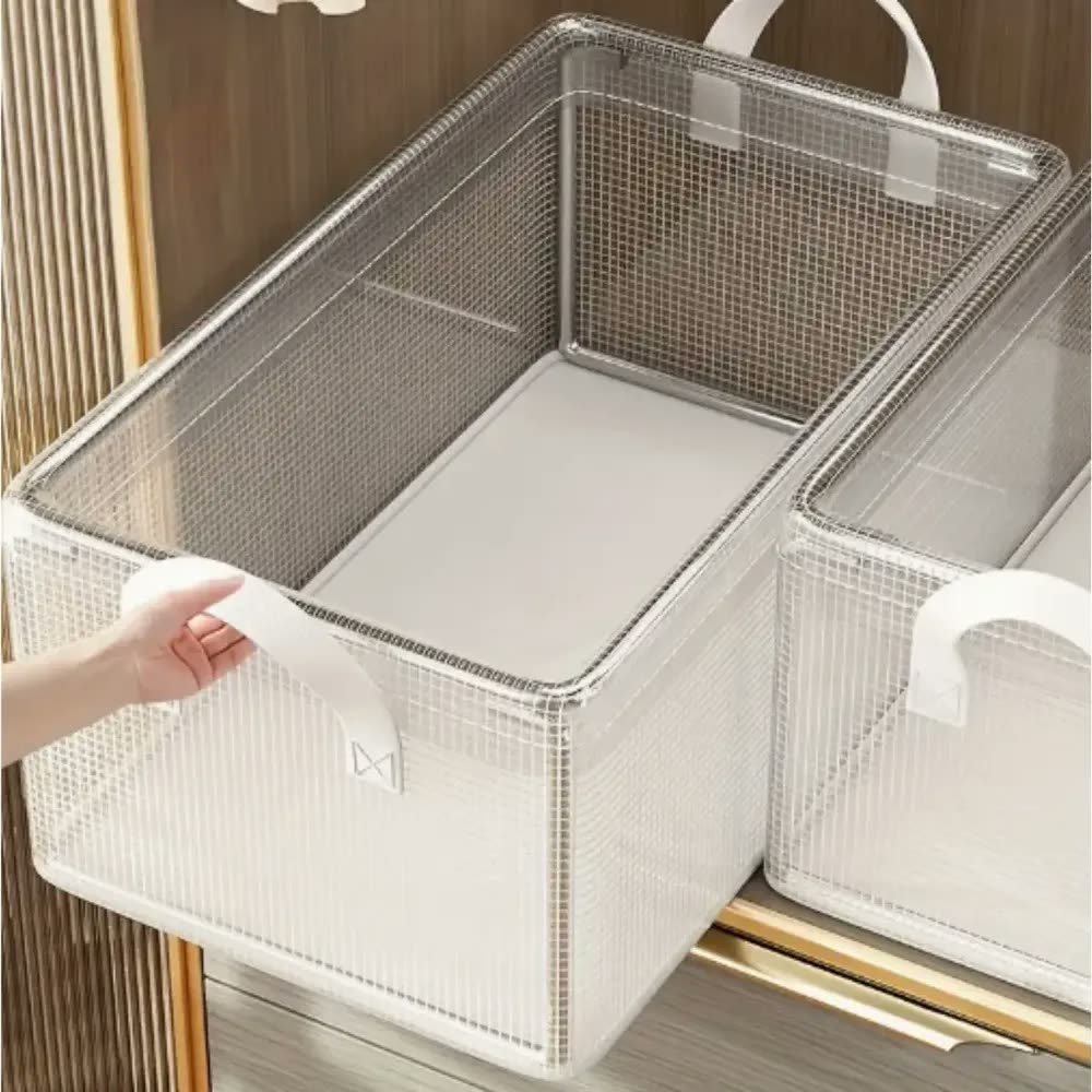Cesto Organizador Retangular Novo Século para Roupas Transparente