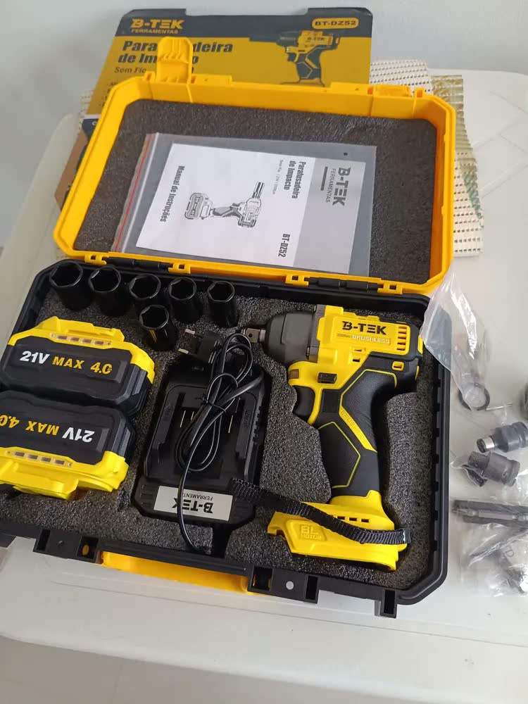 foto de Kit Furadeira E Parafusadeira De Impacto 21v Sem Fio 18pçs